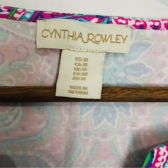 Cynthia Rowley Bright Multicolor Summer Floral Vibrant Paisley Dress 10 - Picture 9 of 11